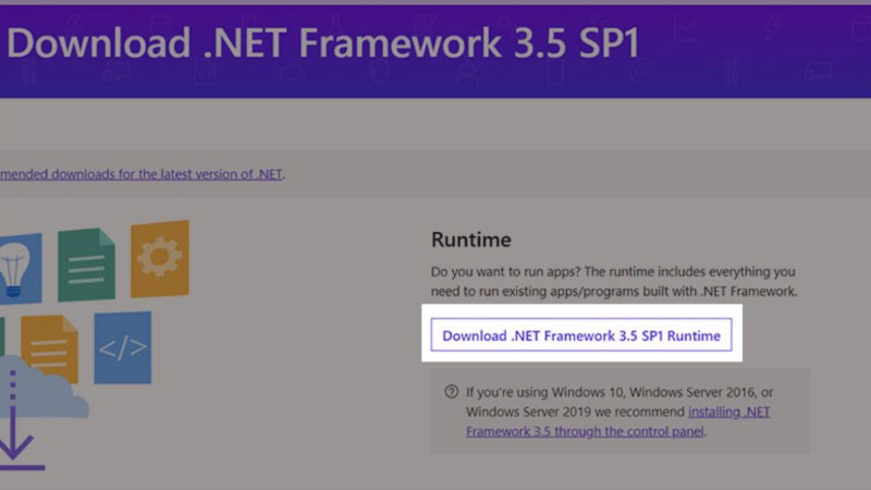 Tải Net Framework 3.5 từ Microsoft