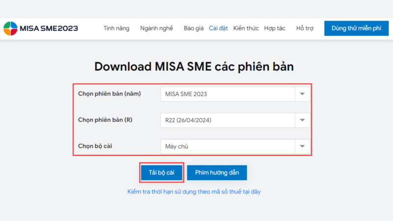 Các bước tải xuống phần mềm Misa miễn phí