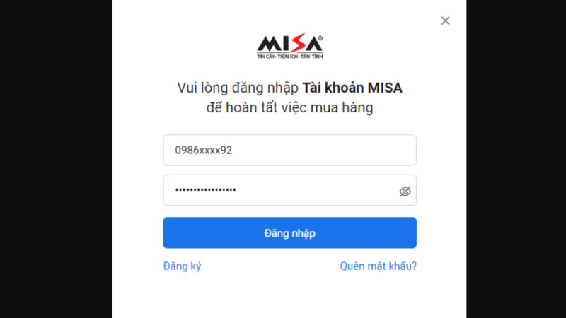Hướng dẫn đăng ký tài khoản Misa