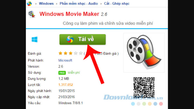 Hướng dẫn cách tải phần mềm Windows Movie Maker 2.6