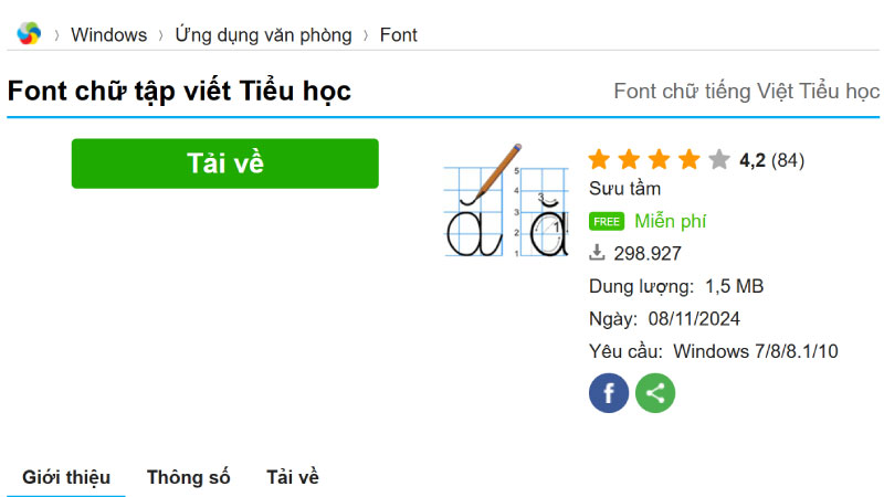 Hướng dẫn tải và cài đặt phông chữ tập viết Tiểu học
