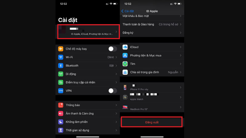 Đăng nhập lại Apple ID giúp sửa lỗi tại sao App Store không tải được ứng dụng