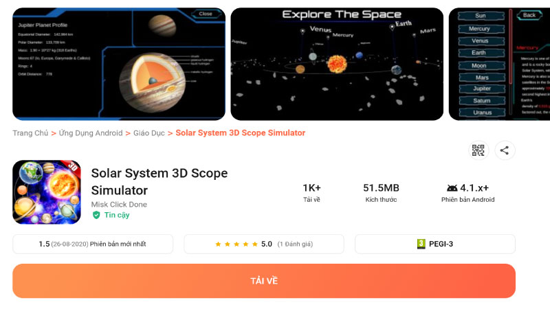Cách tải solar system trên Android