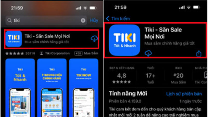Hướng dẫn tải Tiki trên điện thoại iPhone (iOS)