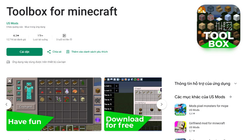 Cách tải Toolbox for Minecraft trên Android