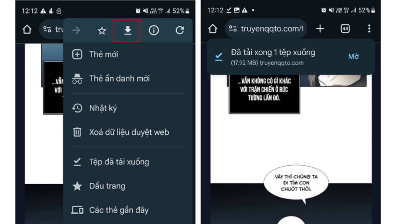 Cách tải trang web offline trên Chrome Android