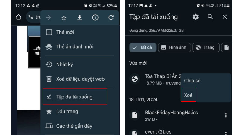 Cách xóa các trang đã tải