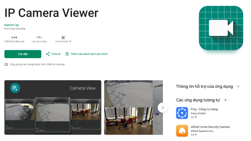 Hướng dẫn tải ứng dụng camera giám sát từ Google Play Store cho Android