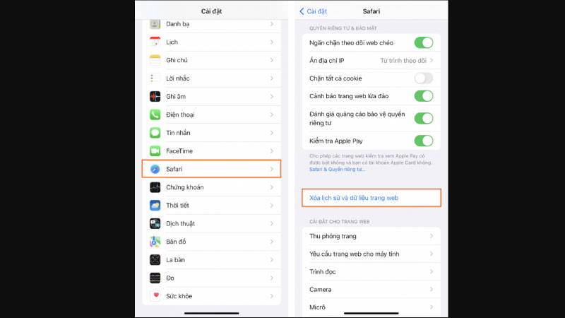 Xóa bộ nhớ đệm trong Safari - Xóa cache iPhone