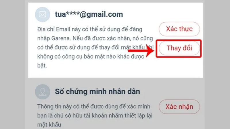 Các bước xóa Gmail Garena 2