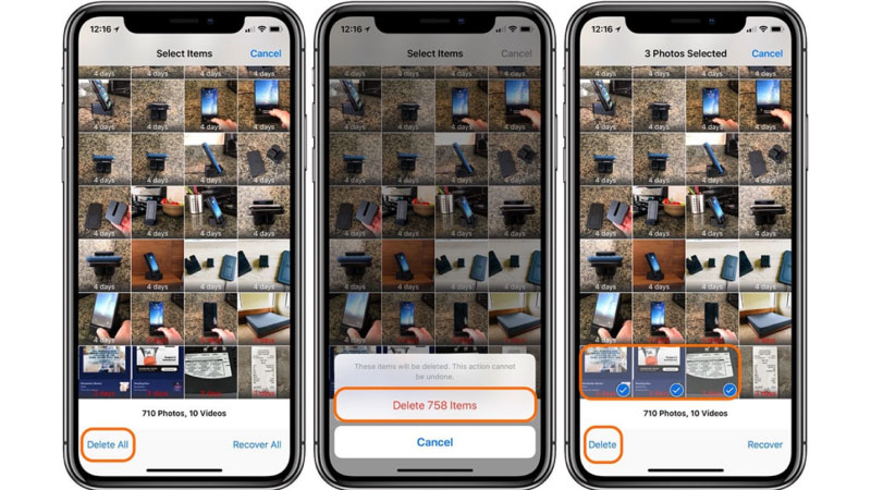 Dọn sạch thư viện ảnh và video - Xóa rác iPhone