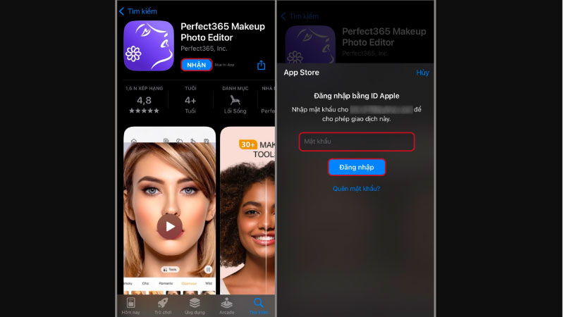 Perfect365 - app xoá quầng thâm mắt