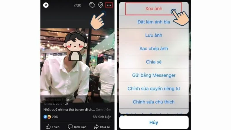 Cách xóa avatar Facebook trên điện thoại