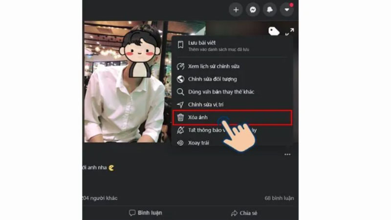 Cách xóa avatar Facebook trên máy tính