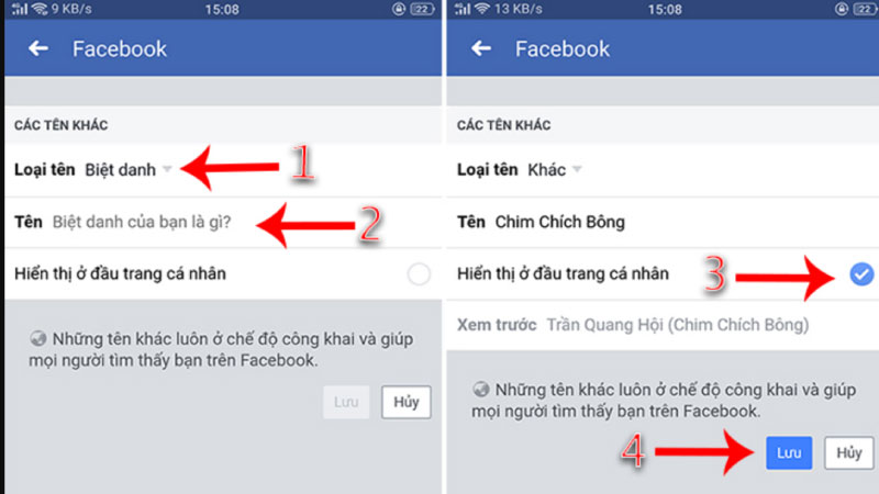 Cách xóa biệt danh Facebook trên điện thoại (Android và iOS)