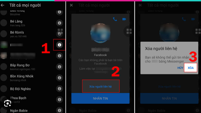 Xóa bạn bè trên Messenger - Cách xoá danh bạ messenger