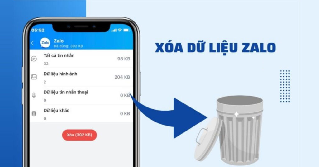 cách xóa dữ liệu trên zalo