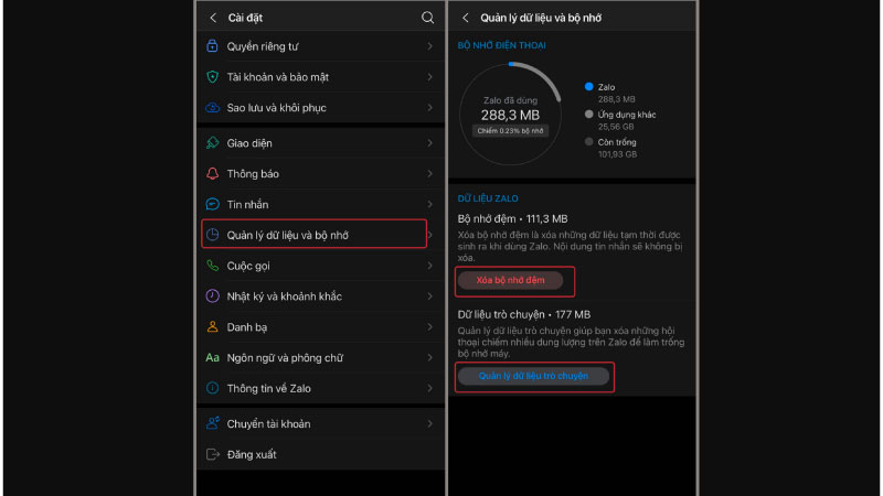 Dọn dẹp bộ nhớ cache của Zalo -  Cách xóa dữ liệu trên Zalo