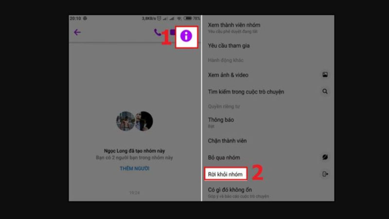 Các cách xoá group trên Messenger