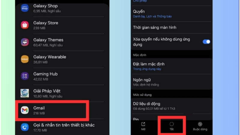 Cách xóa ứng dụng trên Samsung thông qua cài đặt