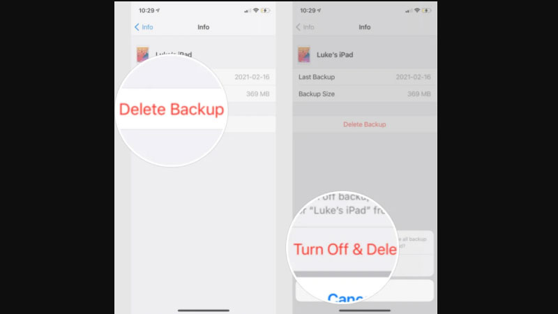 Cách xóa bản sao lưu trên iPhone - Xóa bản sao lưu trên iPhone có sao không