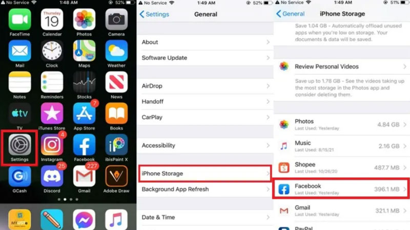 Các bước xoá bộ nhớ đệm Facebook trên iPhone