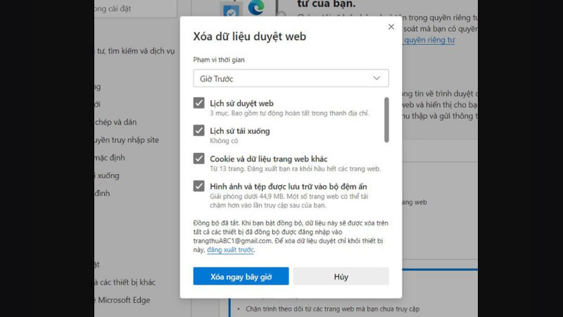 Cách xóa cache Microsoft Edge trên máy tính