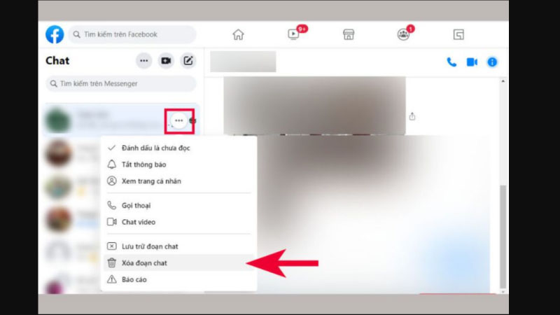 Cách xóa toàn bộ tin nhắn Messenger trên PC (máy tính)