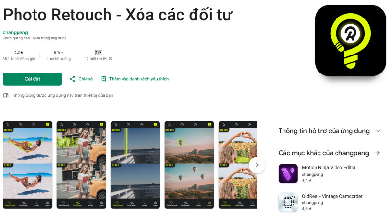 Photo Retouch - app xoá vật thừa trong ảnh trên iphone