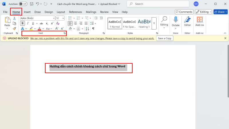 Hướng dẫn cách chỉnh khoảng cách chữ trong Word 1