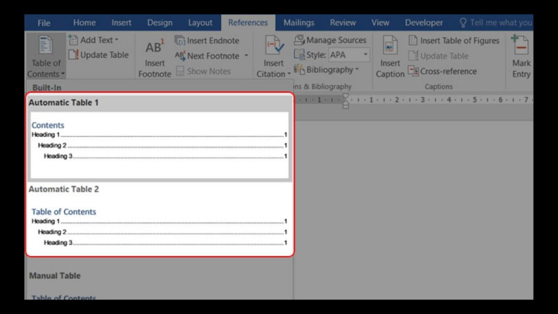 Hướng dẫn cách làm mục lục trong Word 2016 (2)