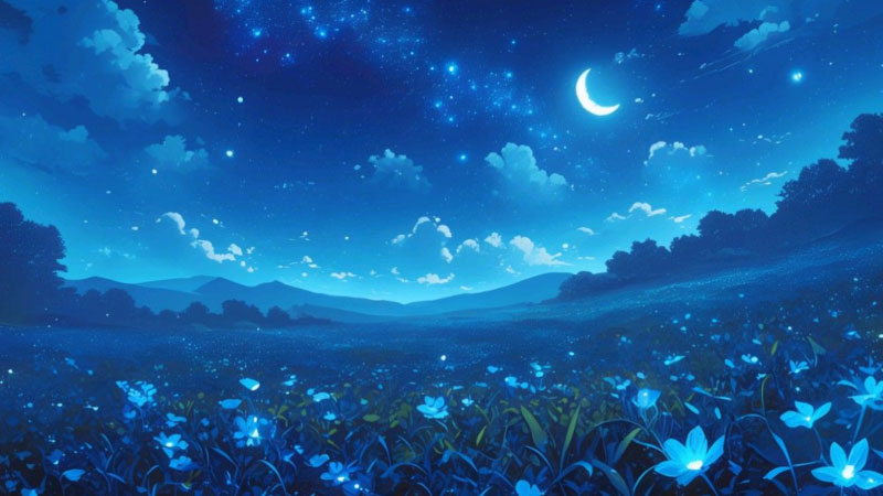 Ảnh bầu trời đêm đẹp anime 2