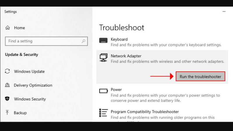 laptop không bắt được wifi win 10 2