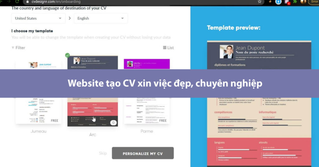 mẫu cv xin việc đẹp
