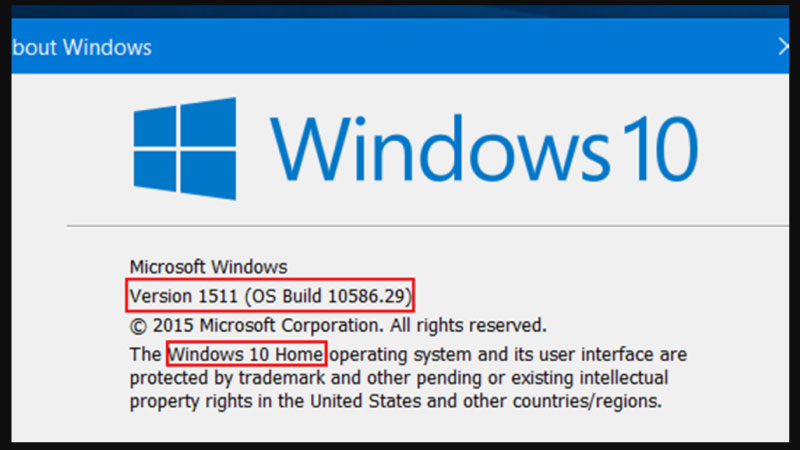 xem phiên bản win 10 2