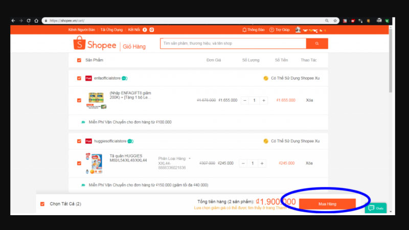 cách đặt hàng trên shopee 4