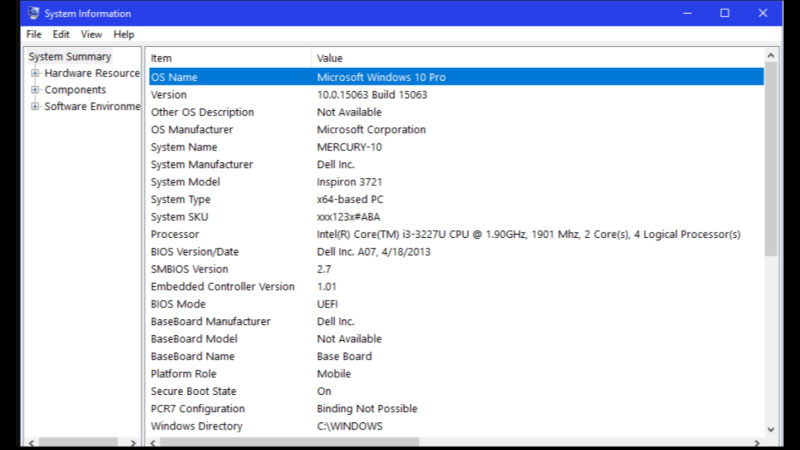 cách xem cấu hình máy win 10 3