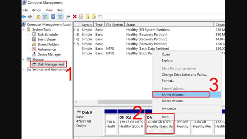 chia lại ổ cứng win 10 2