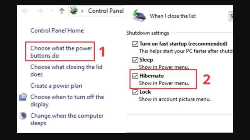 tắt chế độ ngủ đông win 10 2