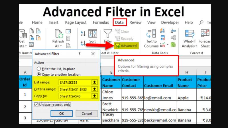 cách lọc dữ liệu trong excel 3