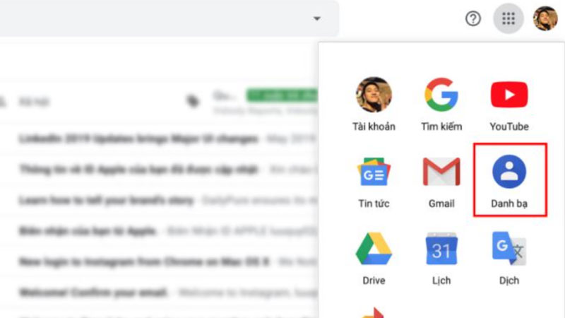 đồng bộ danh bạ lên gmail 3