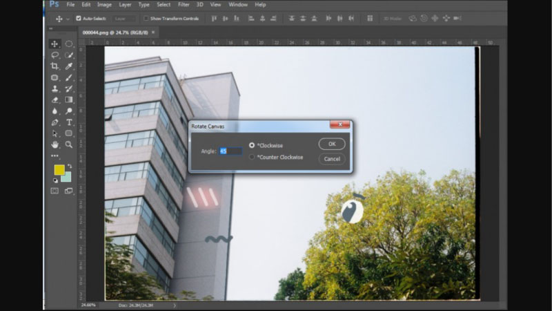 xoay hình trong photoshop 2