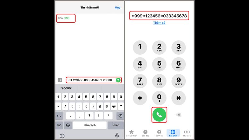 cách chuyển tiền từ sim này sang sim khác 2