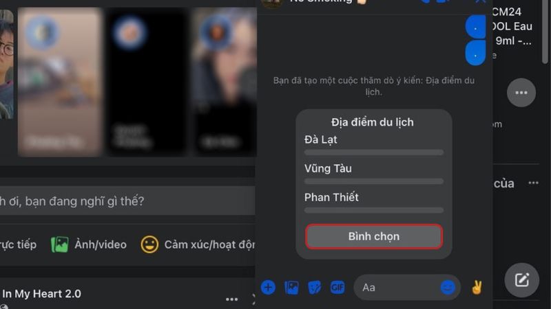 cách tạo bình chọn trên messenger