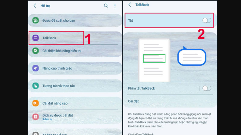 cách tắt talkback 2