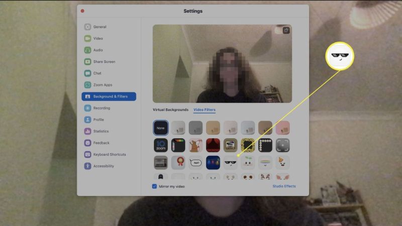 cách dùng filter trên zoom
