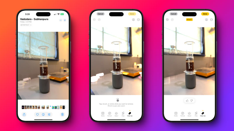cách xóa vật thừa trên ảnh iphone