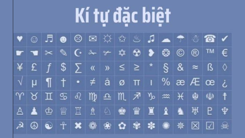 kí tự đặc biệt