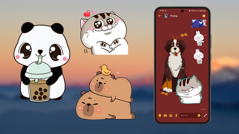 Đa dạng chủ đề sticker.