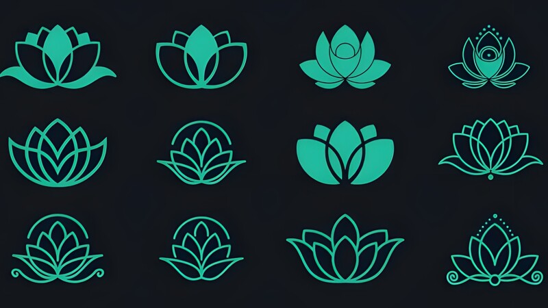 Ứng dụng hoa sen vào nhiều biểu tượng.